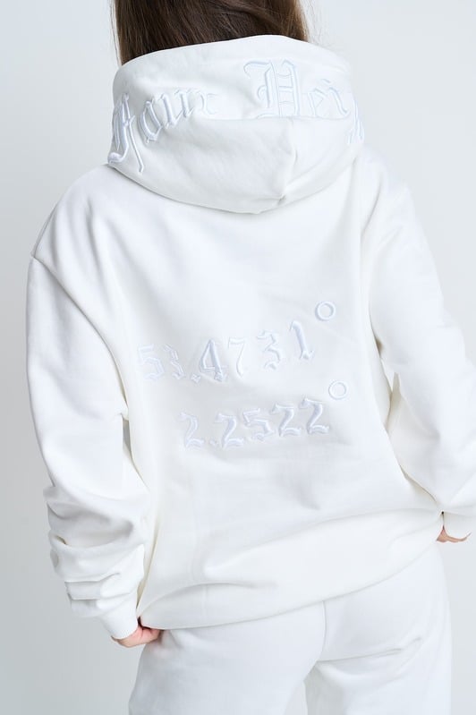 Off White Embroidered Hoodie