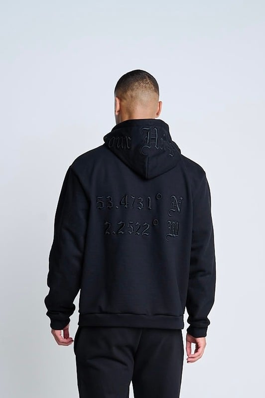Vantara Black Embroidered Hoodie