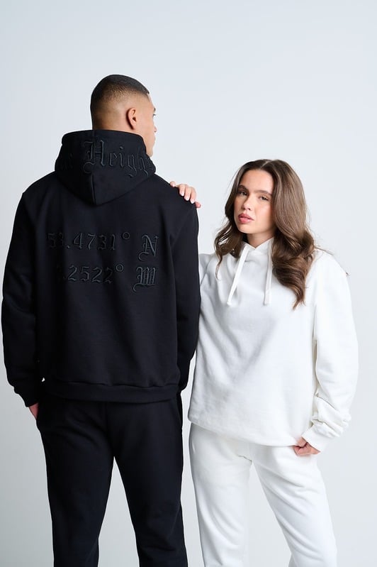 Vantara Black Embroidered Hoodie
