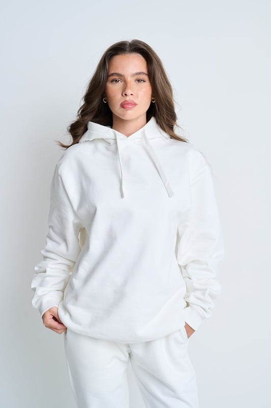 Off White Embroidered Hoodie