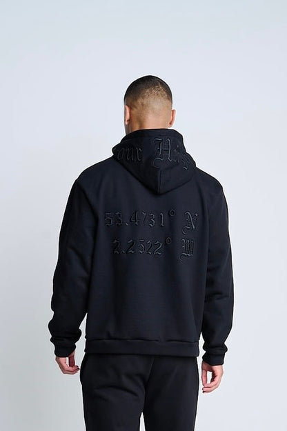 Vantara Black Embroidered Hoodie