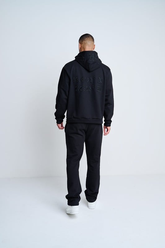 Vantara Black Embroidered Tracksuits