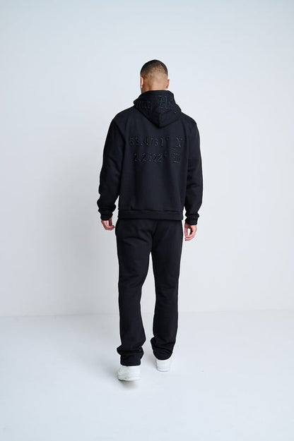 Vantara Black Embroidered Tracksuits