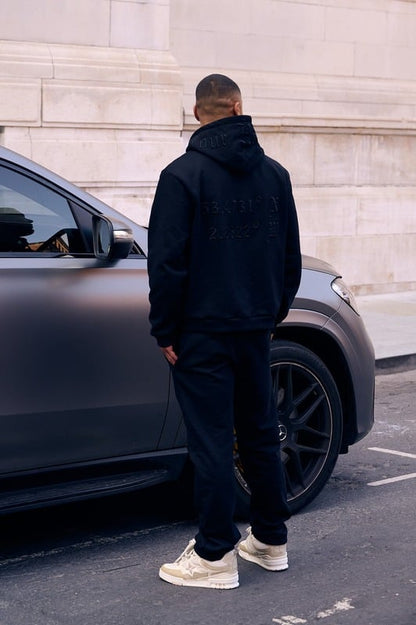 Vantara Black Embroidered Tracksuits